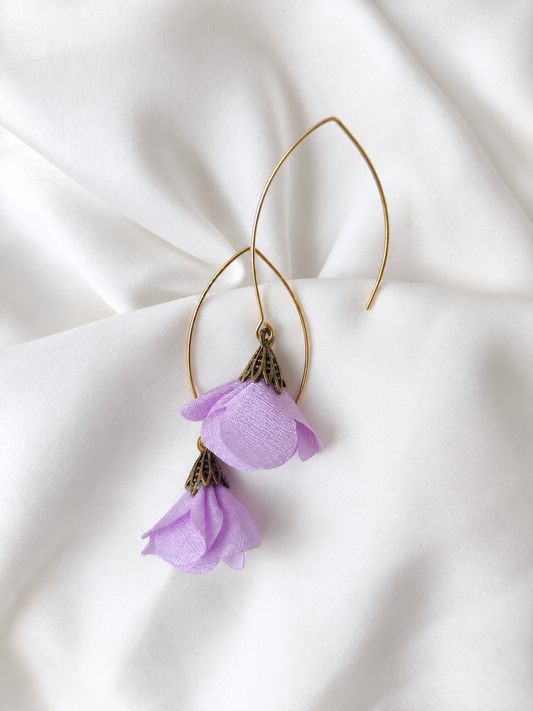 Jessie - Floral drop earrings - Lilac