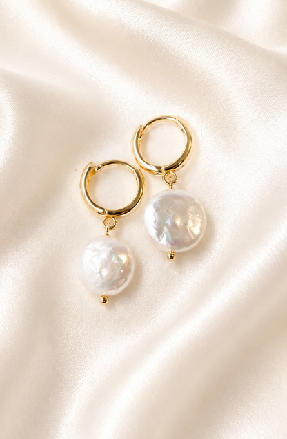 MIRA - Pearl Hoop Earrings