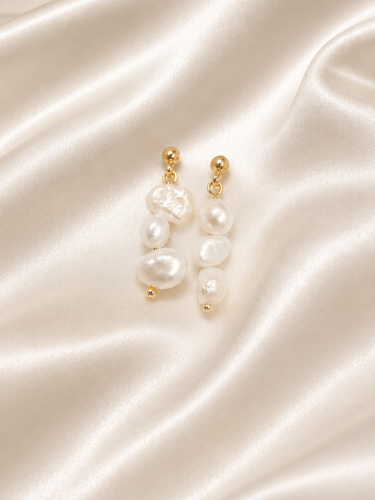 MEGHAN - Petite Pearl Drop Bridal Earrings