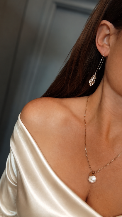 TAMARA - Gold Nugget Drop Earrings