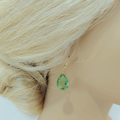 Teardrop Earrings - Spring Green