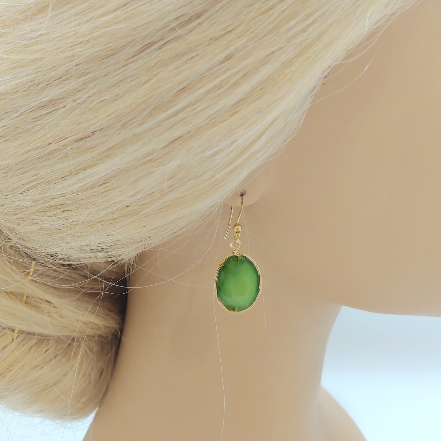 Countess Earrings - Moss Green