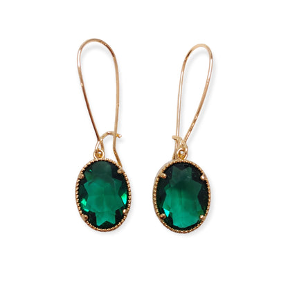 Queen Crystal Earrings - Emerald