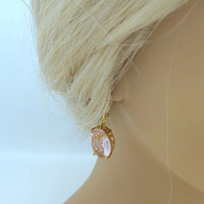 Pretty Crystal Earrings - Blush