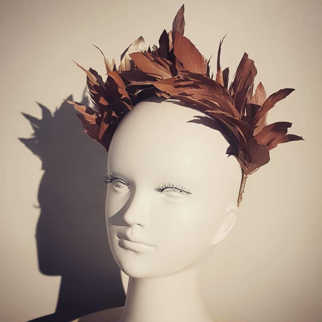 Lulu Feather Crown - Coral
