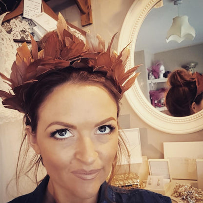 LULU Feather Crown - Contemporary Wedding Guest Headpiece