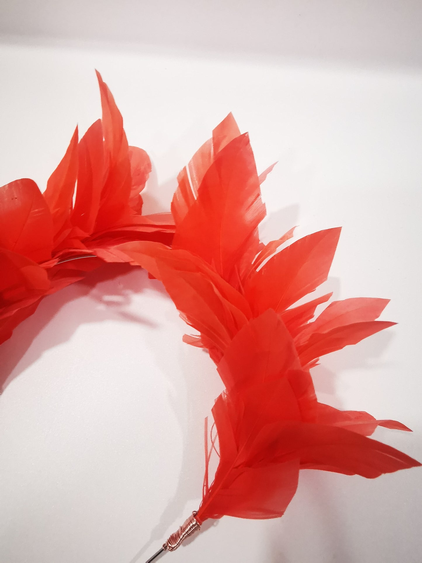 Lulu Feather Crown - Coral