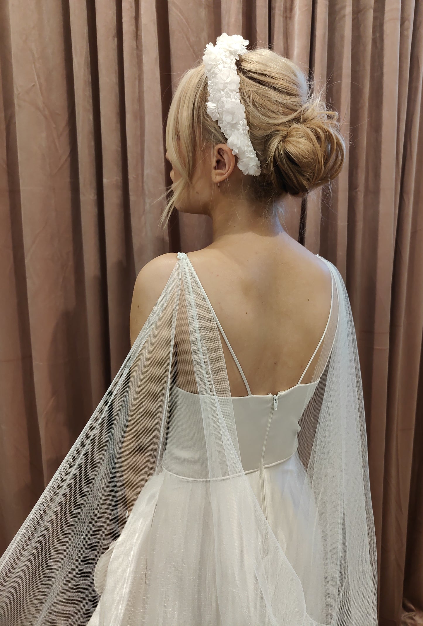 ANDREA VEIL - Dropped Back Bridal Veil