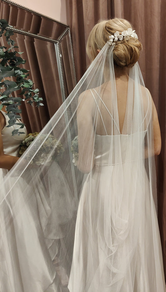 ALANNAH - Dropped Back Bridal Wedding Cape