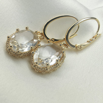 PRINCESS Crystal Earrings - Clear
