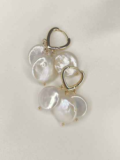 EVELYN - Statement Pearls & Gold Bridal Earrings