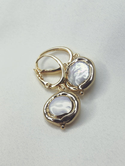 GLADYS - Pearl &amp; Gold Bridal Earrings