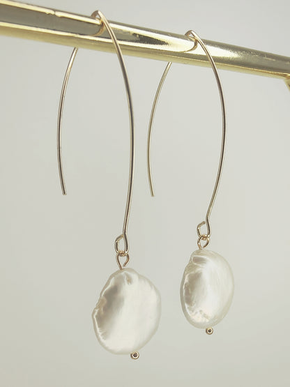 FAYE -Gold & freshwater Pearl Drop Bridal Earrings
