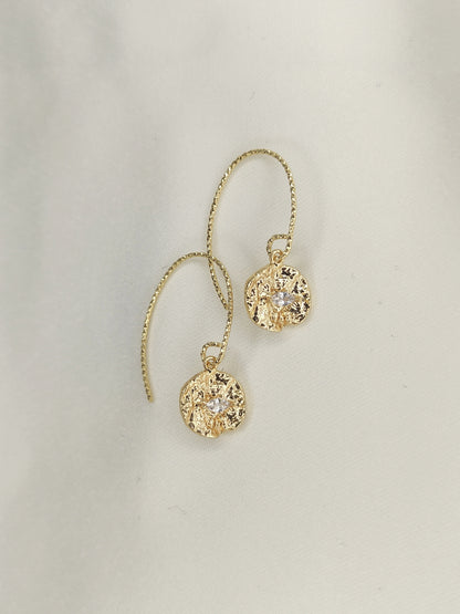 AUNA - Gold Drop Bridal Earrings