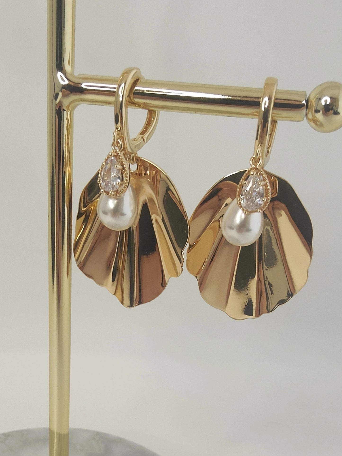 GRETA- Gold & Pearl Statement Bridal Earrings