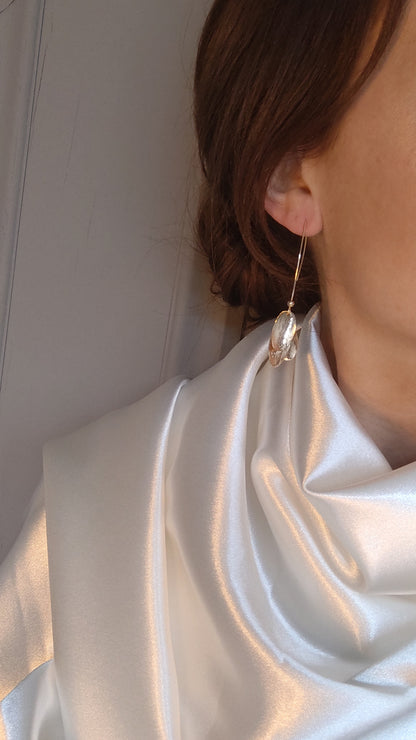 Ayla - Contemporary Gold Drop Bridal Earrings