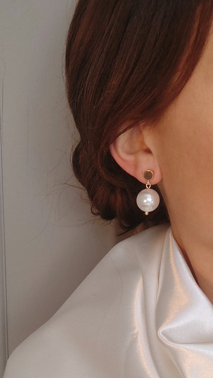 MARIA - Large Pearl Drop Bridal Earrings