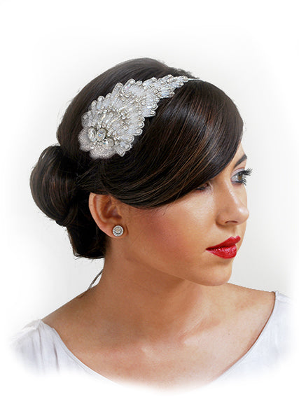 MARTHA - Art Deco Style Bridal Headpiece