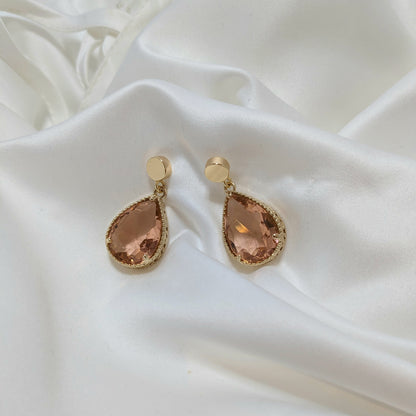ANNA - Large Teardrop Earrings - Blush