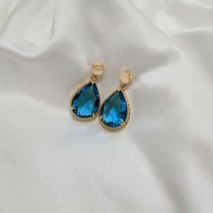 ANNA - Large Teardrop Earrings - Ocean