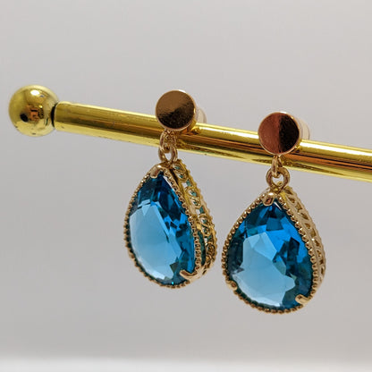 Large Teardrop Earrings - Ocean