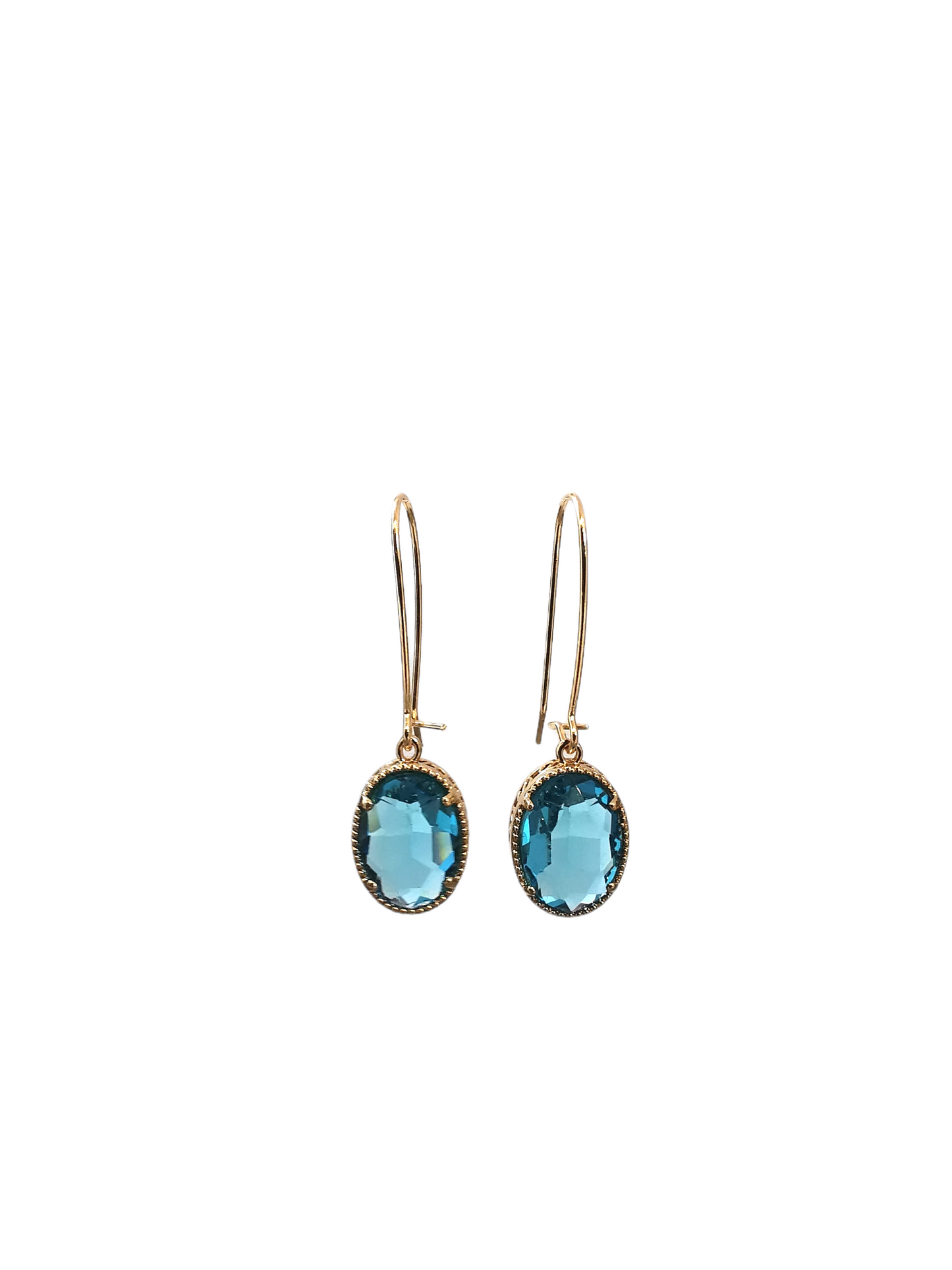 Queen Crystal Earrings - Aqua