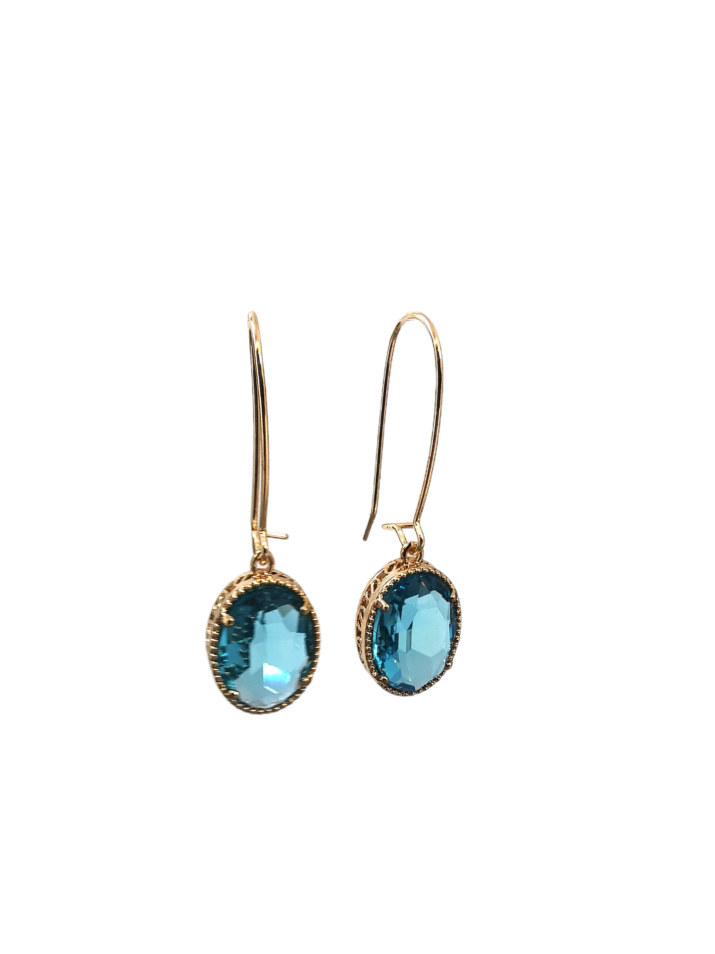 Queen Crystal Earrings - Aqua