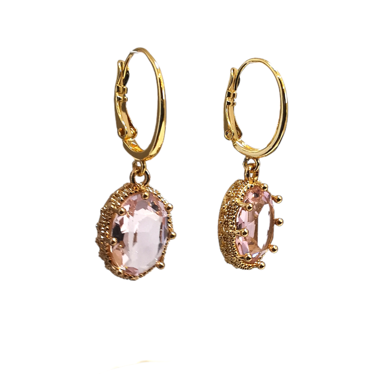 Princess Crystal Earrings - Blush