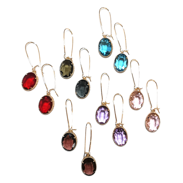 Queen Crystal Earrings - Grape
