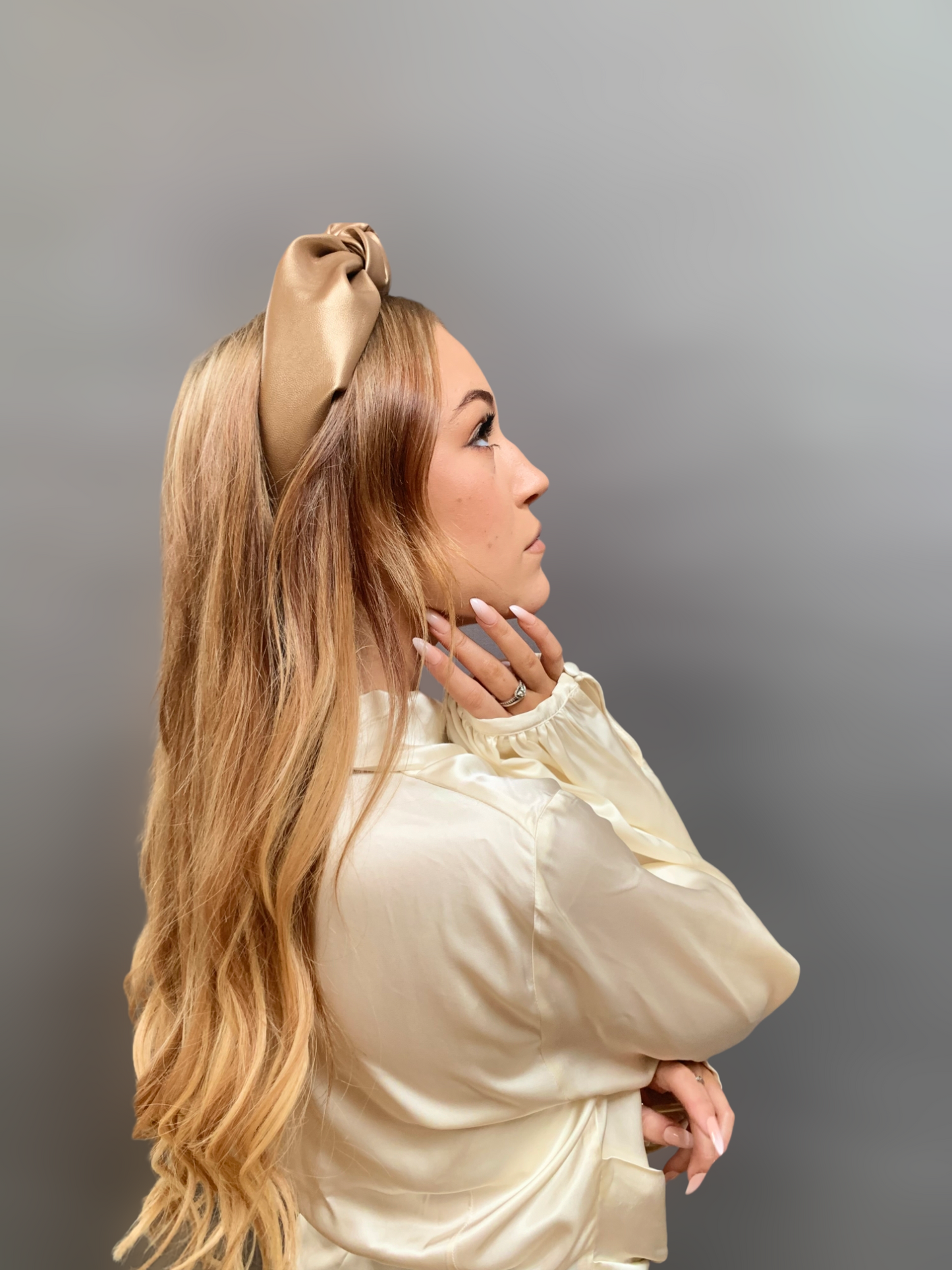 Luxe Leather band - Beige - Wide
